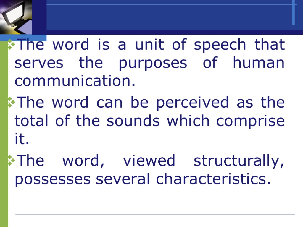 what is a word for a unit of speech